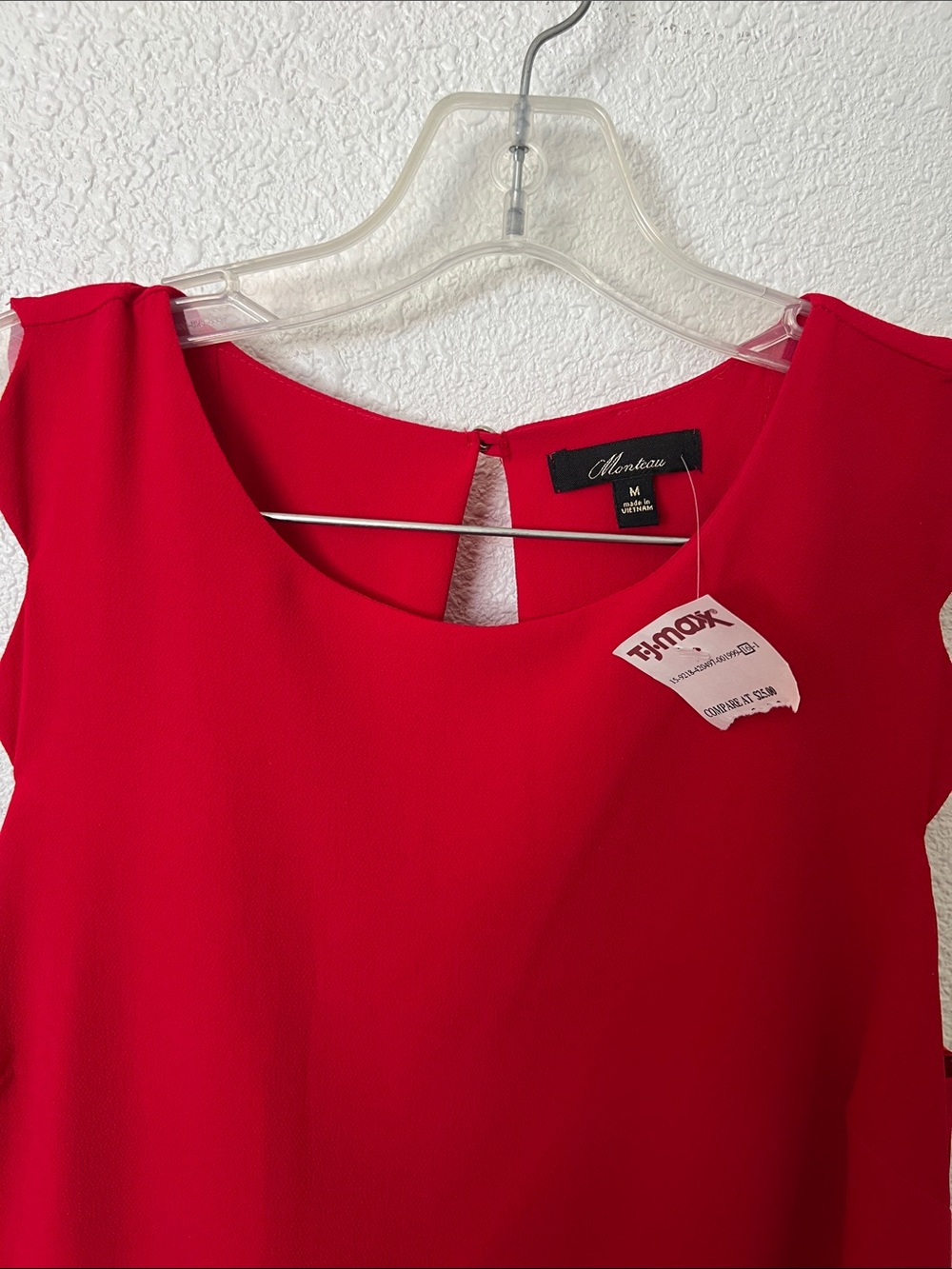 Monteau Red High-Low Scalloped Sleeve Dress size Medium - Picture 8 of 8